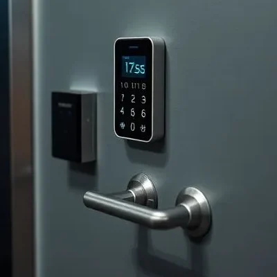 Keypad entry system and card reader mounted on a door for Access Control System design Syracuse NY
