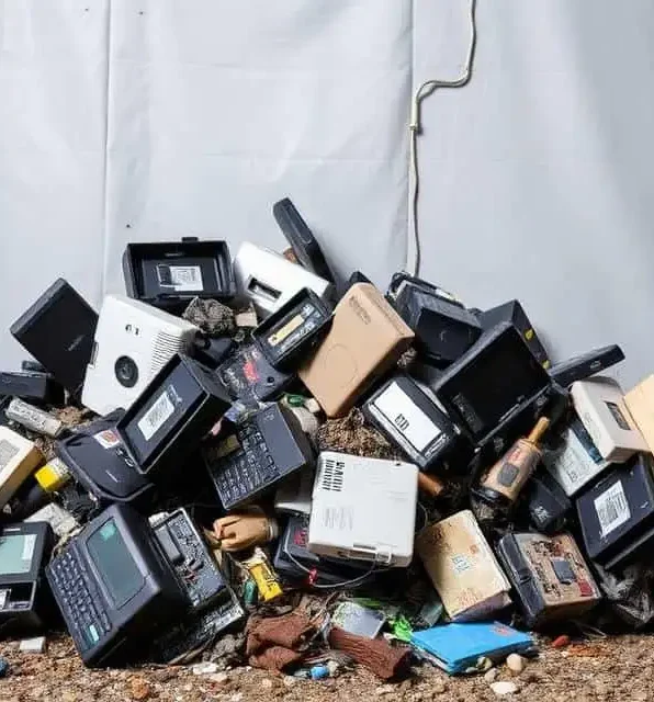 Asset recovery Corning NY represented by a large pile of discarded electronic devices and equipment.